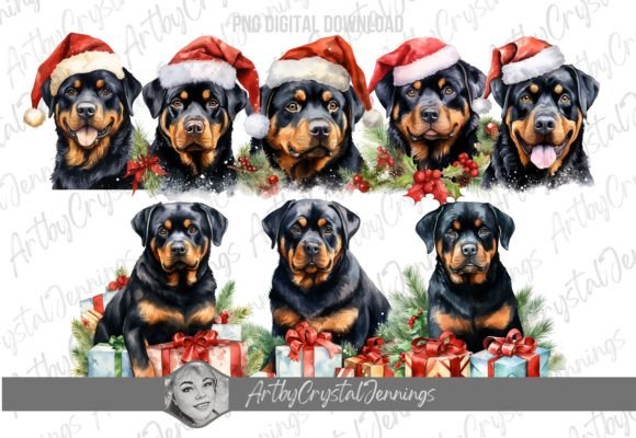 Download Christmas Rottweiler Holiday Gift Dog - Holiday gift Collection