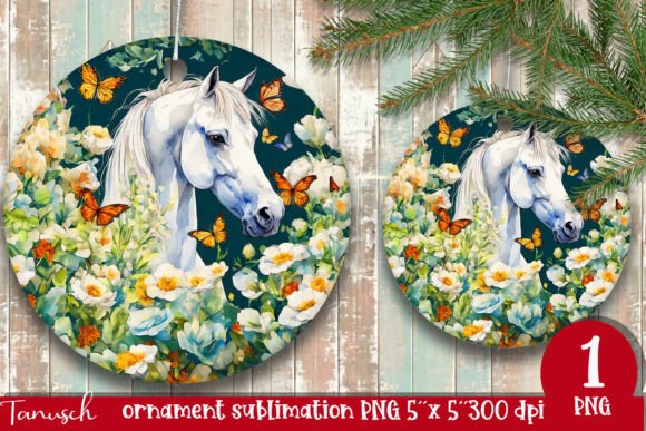 Download Watercolor Horse Ornament Sublimation - Premium Bundle