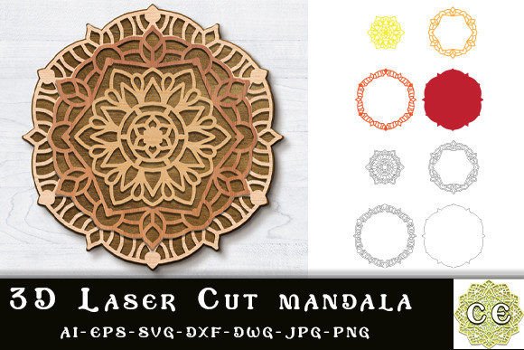 Download Modern 3D Laser Cut Mandala - Laser cut mandala Collection