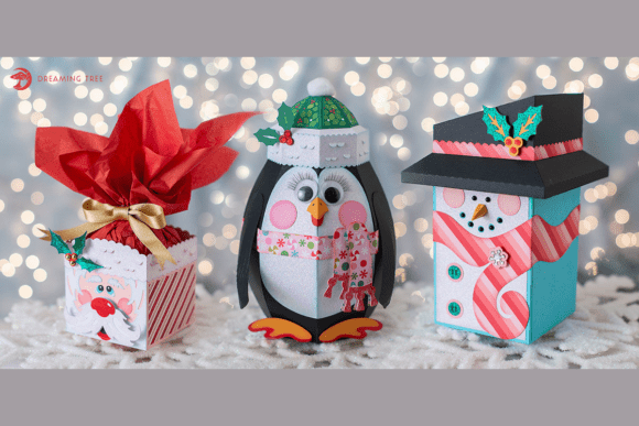 Download Happy Holiday Gift Boxes SVG Bundle - Holiday gift Collection