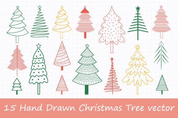 Download 15 Hand Drawn Christmas Tree Svg Bundle - Christmas tree svg bundle Collection